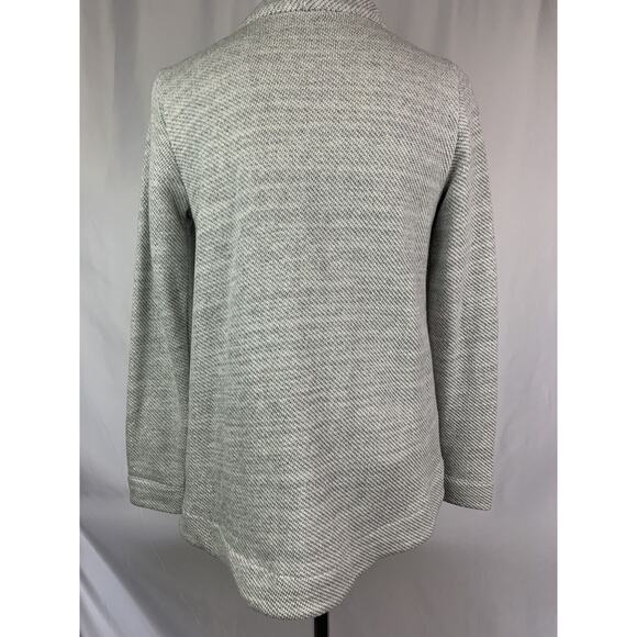 XS Ann Taylor Loft Waffle Weave Cardigan Sweater Open Women's Gray White - Picture 7 of 8